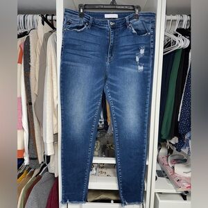 KanCan Dark Blue Distressed Skinny Jeans